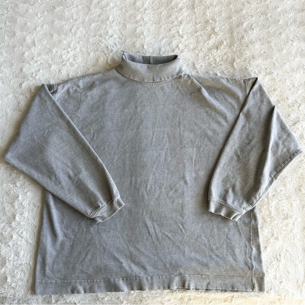 Vintage Gap Turtleneck Shirt Tee Mens Large Gray Cotton Distressed Vtg 90s READ
